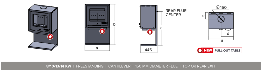 Infiniti Fire Cantilever Freestanding Fireplace