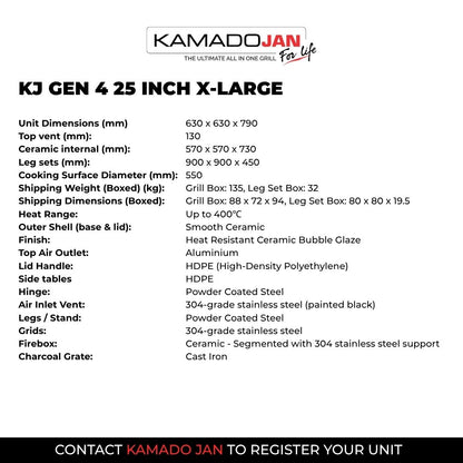 Kamado Jan Gen 4 X-Large Ember Red