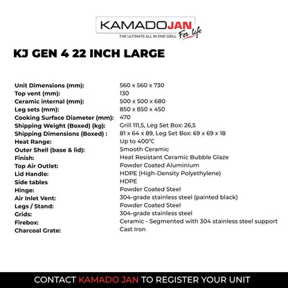 Kamado Jan Gen 4 Large Graphite