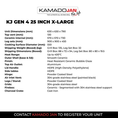 Kamado Jan Gen 4 X-Large Bok Green