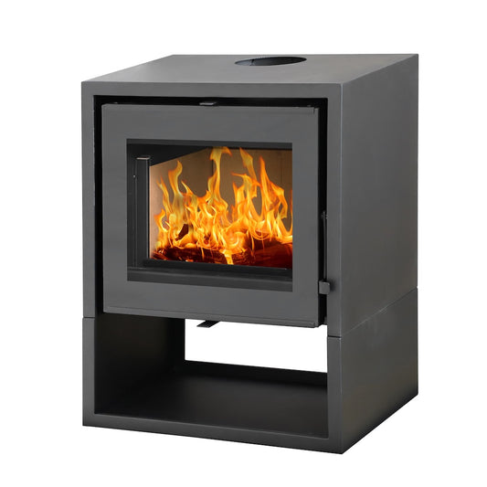 Flamm 605 Freestanding Fireplace with Log Base