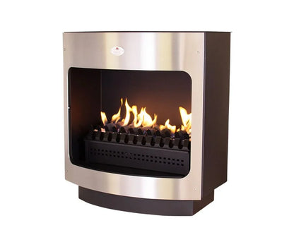 Maluti Gas Firebox Freestanding Model 760 Stainless Steel Facade & Coal Grate