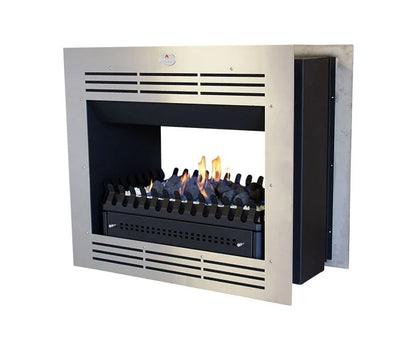 Firebox Vent Free Double Sided Model 940 Stainless Steel Facade with Coal Grate