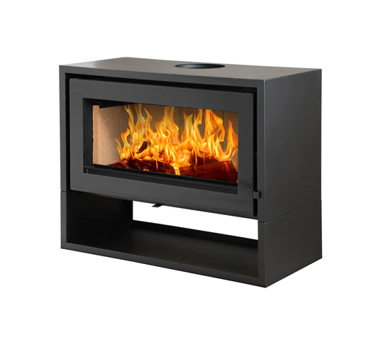 Flamm 950 Freestanding Fireplace on Log Base