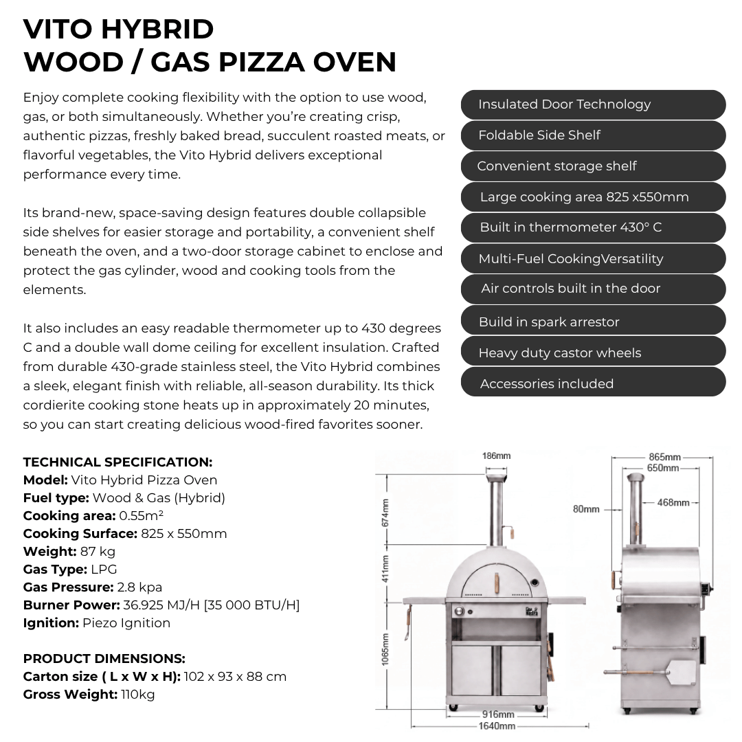 Calore Casa Nostra Vito Hybrid Pizza Oven