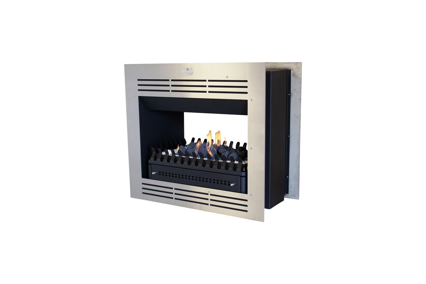 Firebox Vent Free Double Sided Model 940 Stainless Steel Facade with Coal Grate