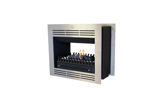 Firebox Vent Free Double Sided Model 940 Stainless Steel Facade with Coal Grate