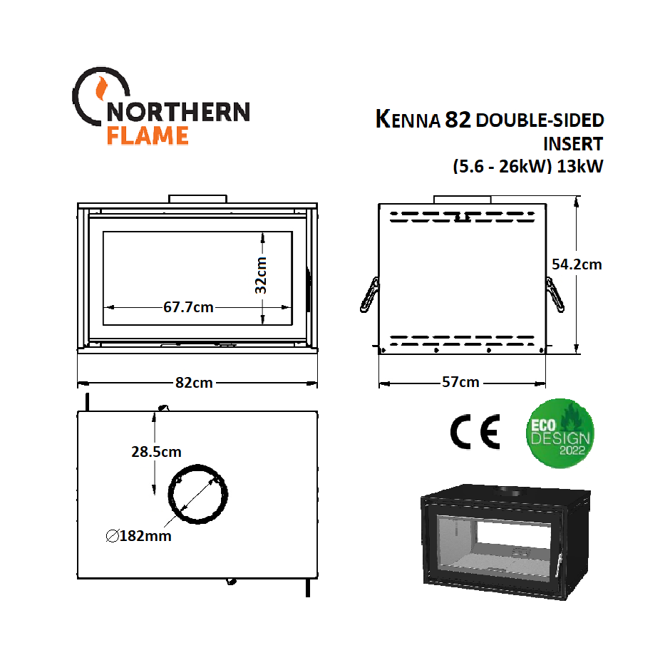 Northern Flame Kenna 82 Double Sided Built-in Fireplace