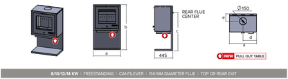 Infiniti Fire Cantilever Freestanding Fireplace