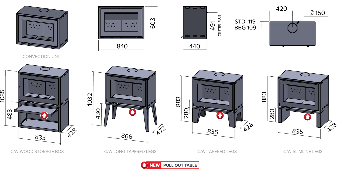 Infiniti Fires 14 Kw Freestanding Convection Box