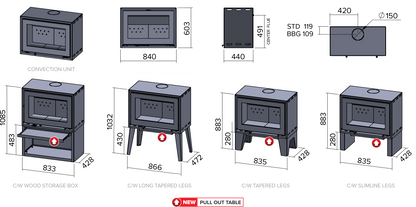 Infiniti Fires 14 Kw Freestanding Convection Box