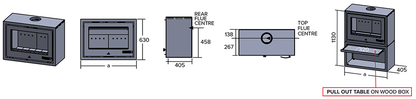 Infiniti Fires 8, 10 & 13 Kw Convection Box Freestanding Unit