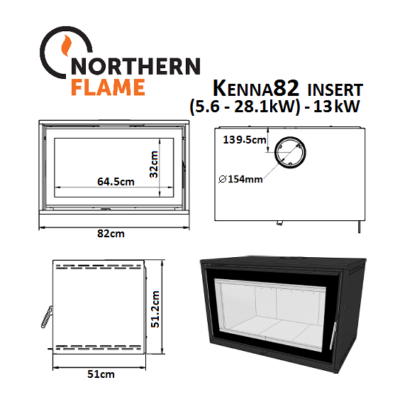 Northern Flame Kenna 82 Built-in Fireplace