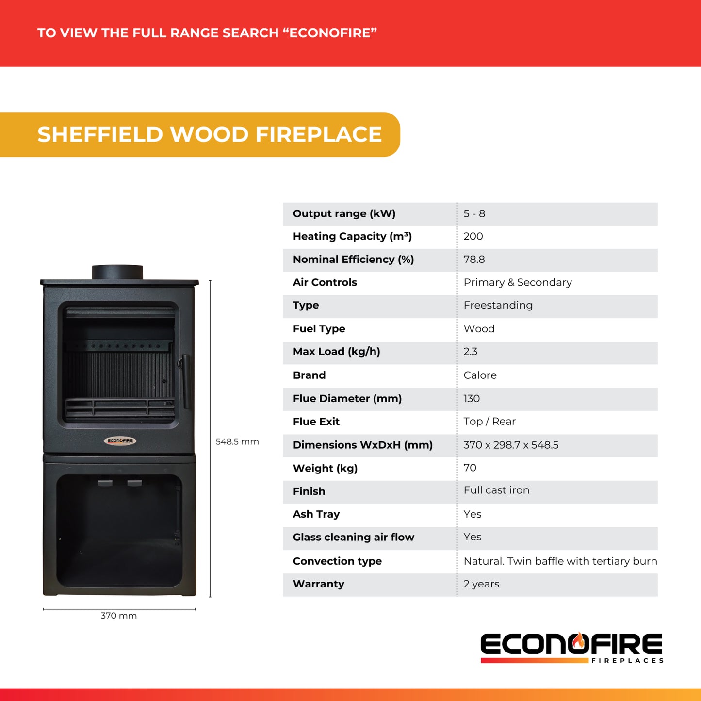 Econofire Sheffield Wood Fireplace