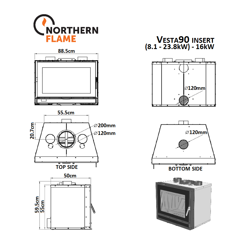 Northern Flame Vesta 90 Fireplace