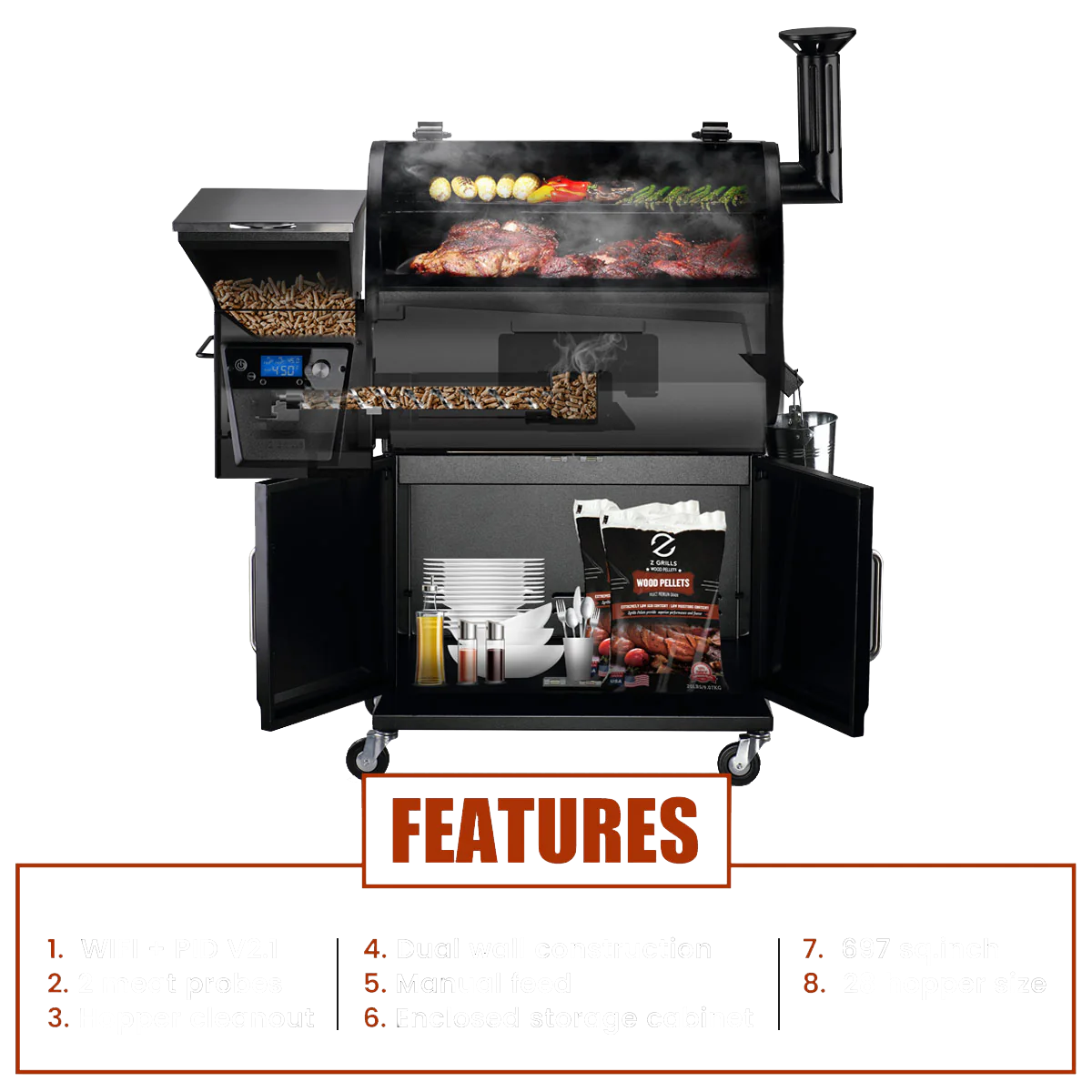 Z-Grills Flagship 700D4E WiFi Wood Pellet Grill