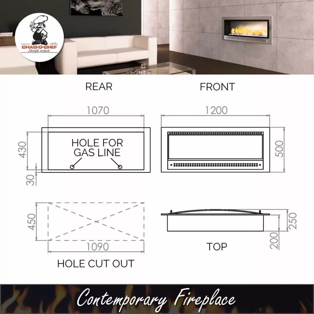 Chad-O-Chef Contemporary Fireplace