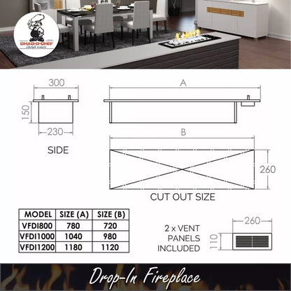 Chad-O-Chef Drop-In 1200 Fireplace