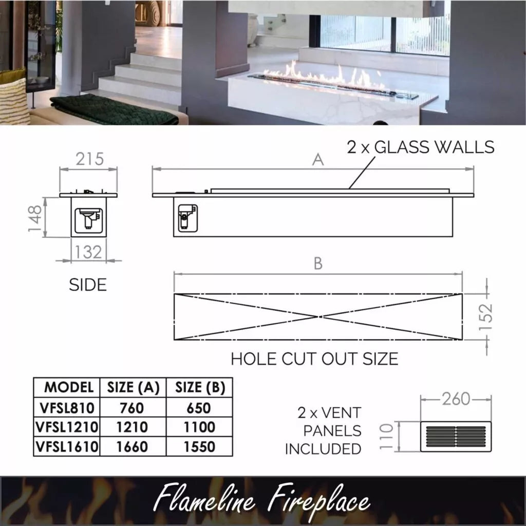 Chad-O-Chef Flameline 1610 Fireplace