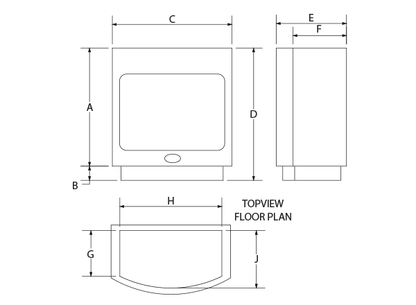 Maluti Gas Firebox Freestanding Model 650 with Coal Grate