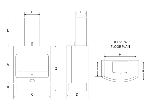 Maluti Fireplace 750 with Glass Sides
