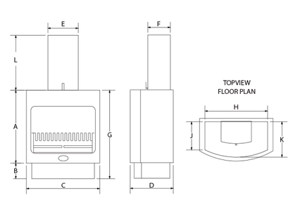 Maluti Fireplace 750 with Glass Sides