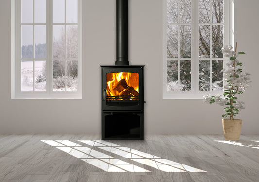Sentinel Ottawa Curve with Log Stand Freestanding Fireplace
