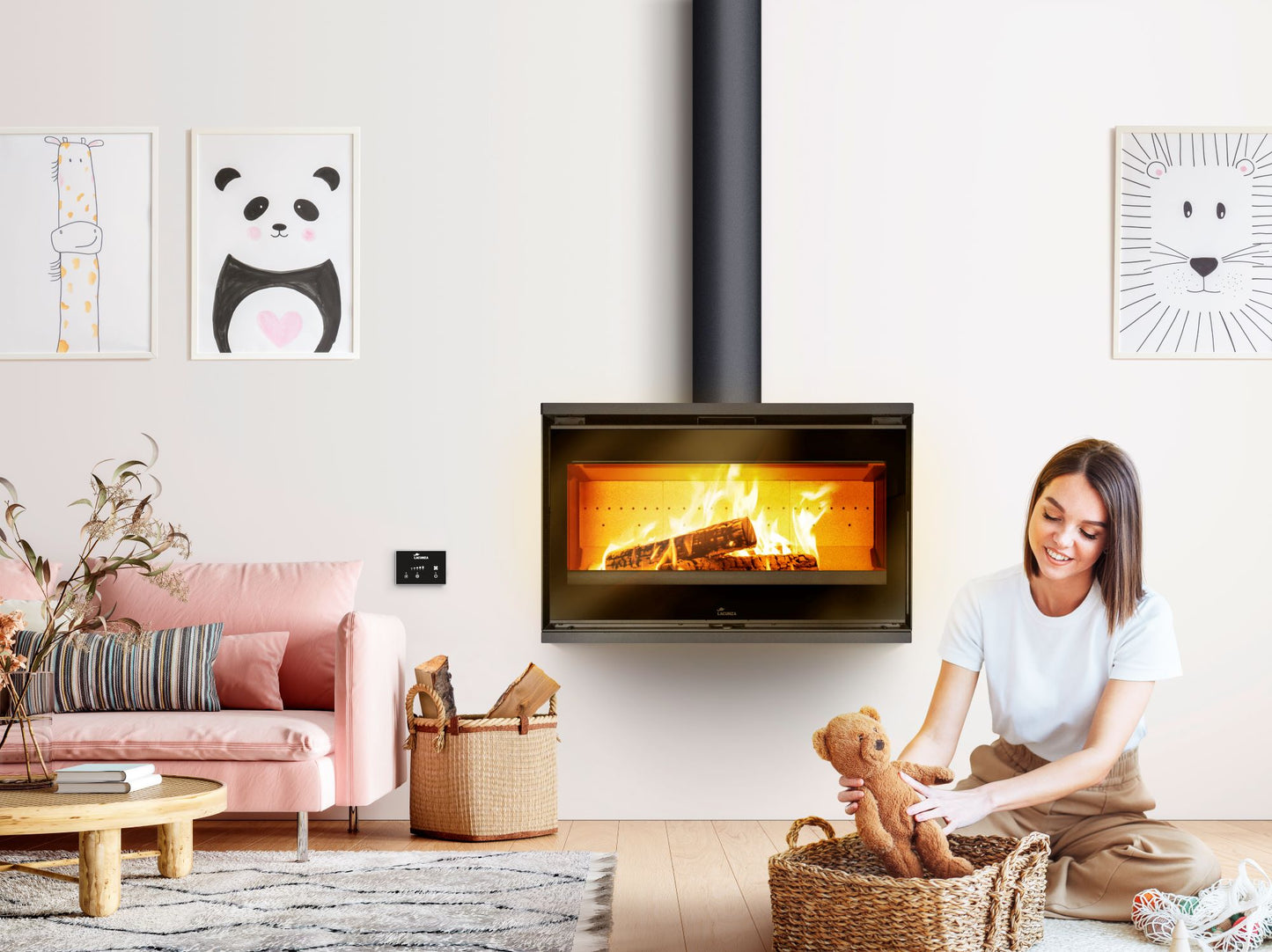 Lacunza Paris 800 CLID Mural Hanging Fireplace