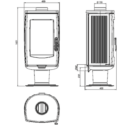 Plamen Aria Black Fireplace