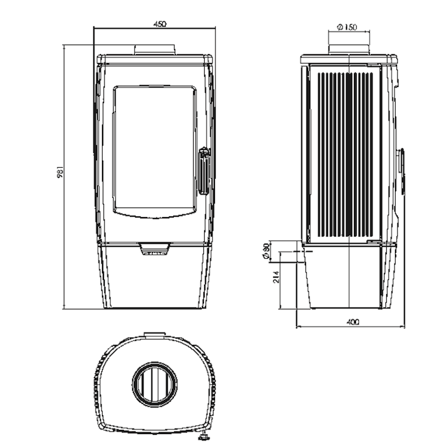 Plamen Gala Black Fireplace
