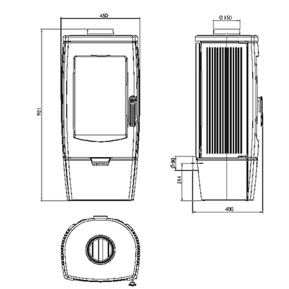 Plamen Gala Black Fireplace